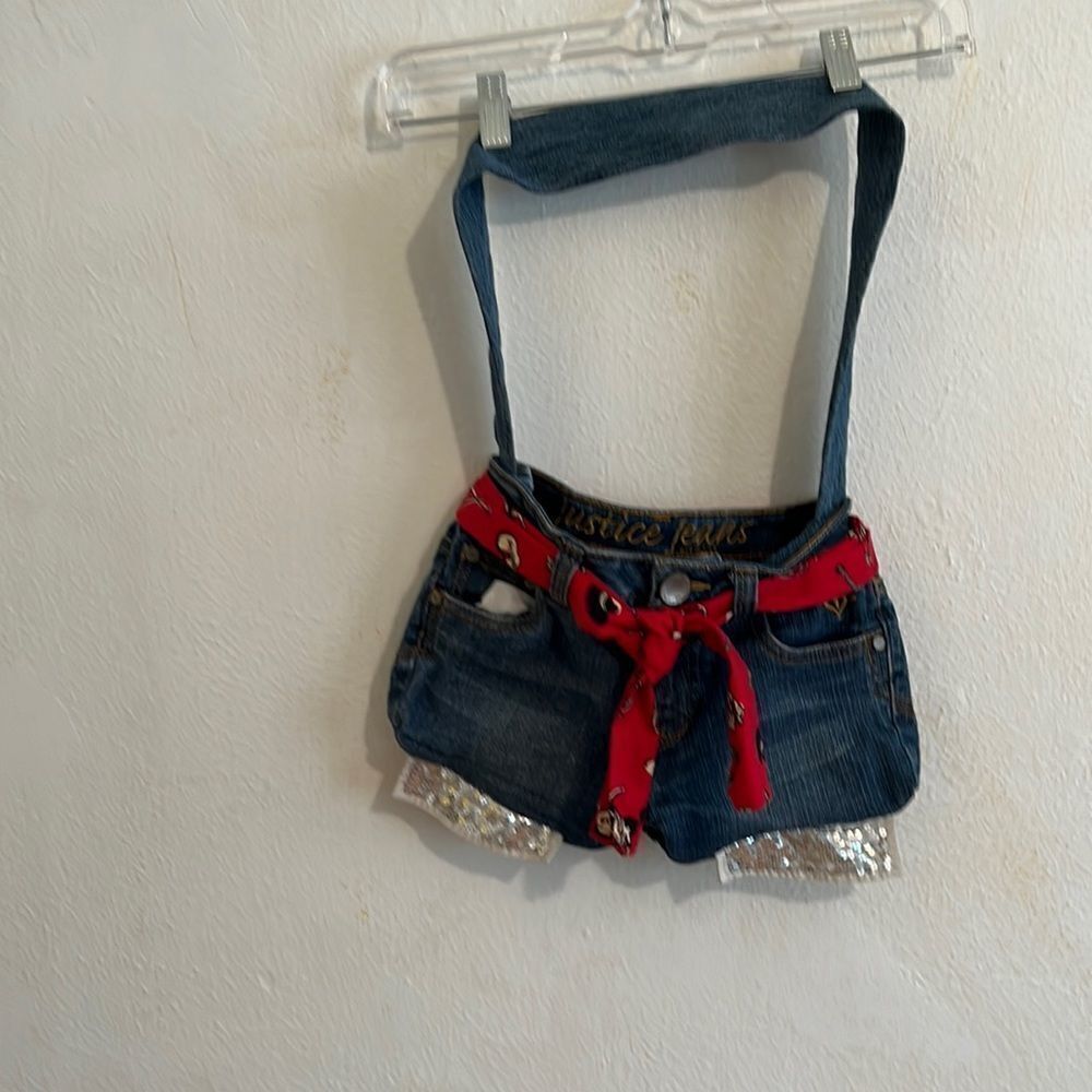 Small Jean Handbag Made From A Pair of Child’s Justice Jeans
